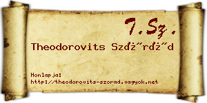 Theodorovits Szórád névjegykártya