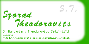 szorad theodorovits business card